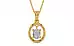 Gold Ceylon White Sapphire Pendant Prime Quality (P2)