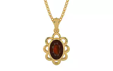 Gold Hessonite Garnet Pendant Fine Quality (P3)