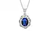 Sterling Silver Thailand Blue Sapphire Pendant Rare Quality (P5)