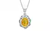 Sterling Silver Thailand Yellow Sapphire Pendant Fine Quality (P5)