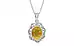 Sterling Silver Thailand Yellow Sapphire Pendant Prime Quality (P5)