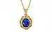 Gold Ceylon Blue Sapphire Pendant Rare Quality (P5)