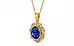Gold Ceylon Blue Sapphire Pendant Rare Quality (P5)