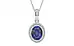 Sterling Silver Thailand Blue Sapphire Pendant Fine Quality (P7)