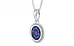Sterling Silver Thailand Blue Sapphire Pendant Fine Quality (P7)