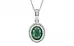 Sterling Silver Emerald Pendant Fine Quality (P7)