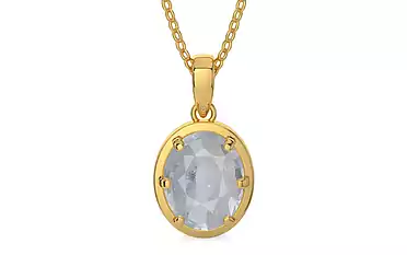 Gold Ceylon White Sapphire Pendant Fine Quality (P8)