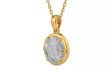Gold Ceylon White Sapphire Pendant Fine Quality (P8)