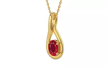 Gold Ruby Pendant Rare Quality (P9)