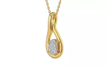 Gold Ceylon White Sapphire Pendant Rare Quality (P9)