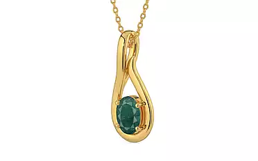 Gold Emerald Pendant Prime Quality (P9)