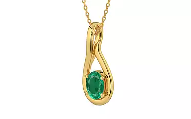 Gold Emerald Pendant Rare Quality (P9)