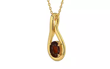 Gold Hessonite Garnet Pendant Fine Quality (P9)