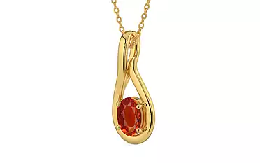 Gold Hessonite Garnet Pendant Limited Quality (P9)