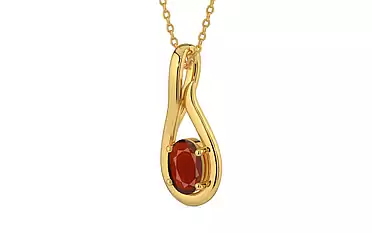 Gold Hessonite Garnet Pendant Prime Quality (P9)