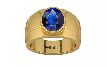 Gold Thailand Blue Sapphire Ring Rare Quality (R1)