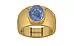 Gold Ceylon Blue Sapphire Ring Prime Quality (R1)