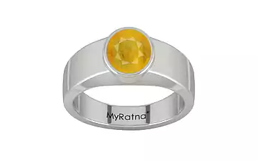 Sterling Silver Thailand Yellow Sapphire Ring Fine Quality (R10)