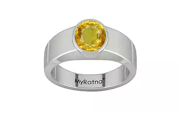 Sterling Silver Thailand Yellow Sapphire Ring Rare Quality (R10)