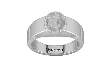 Sterling Silver Ceylon White Sapphire Ring Fine Quality (R10)