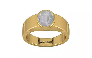 Gold Ceylon White Sapphire Ring Fine Quality (R10)