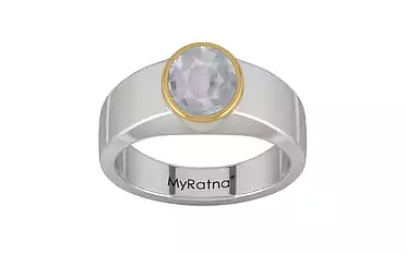 GoldCap Ceylon White Sapphire Ring Fine Quality (R10)