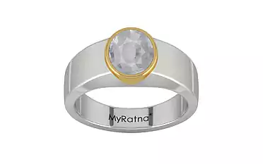 GoldCollet Ceylon White Sapphire Ring Fine Quality (R10)