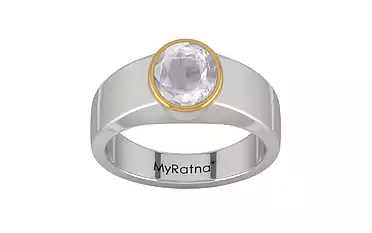 GoldCap Ceylon White Sapphire Ring Limited Quality (R10)