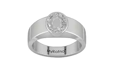 Sterling Silver Ceylon White Sapphire Ring Rare Quality (R10)