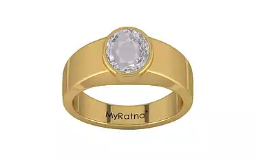 Gold Ceylon White Sapphire Ring Rare Quality (R10)