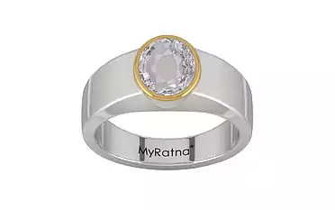 GoldCap Ceylon White Sapphire Ring Rare Quality (R10)