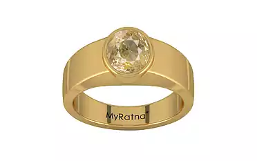 Gold Ceylon Yellow Sapphire Ring Fine Quality (R10)