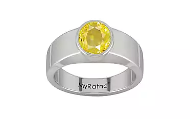 Sterling Silver Ceylon Yellow Sapphire Ring Limited Quality (R10)