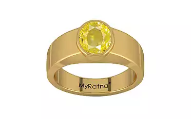 Gold Ceylon Yellow Sapphire Ring Limited Quality (R10)