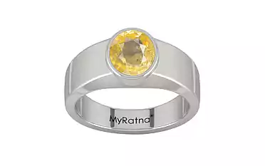 Sterling Silver Ceylon Yellow Sapphire Ring Prime Quality (R10)