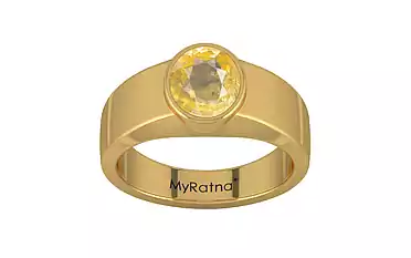 Gold Ceylon Yellow Sapphire Ring Prime Quality (R10)