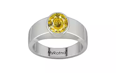 Sterling Silver Ceylon Yellow Sapphire Ring Rare Quality (R10)
