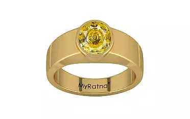Gold Ceylon Yellow Sapphire Ring Rare Quality (R10)