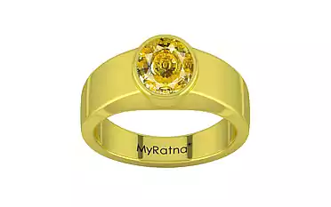 Panchdhatu Ceylon Yellow Sapphire Ring Rare Quality (R10)