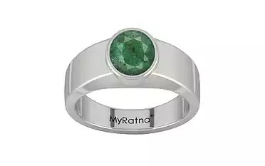 Sterling Silver Emerald Ring Fine Quality (R10)