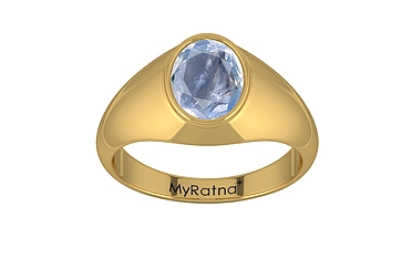 Gold Ceylon Blue Sapphire Ring Fine Quality (R12)