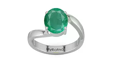 Sterling Silver Zambian Emerald Ring Limited Quality (R2)