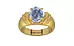 Gold Ceylon Blue Sapphire Ring Fine Quality (R4)