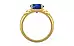 Gold Ceylon Blue Sapphire Ring Rare Quality (R4)