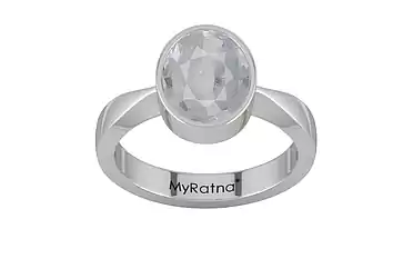Sterling Silver Ceylon White Sapphire Ring Fine Quality (R9)