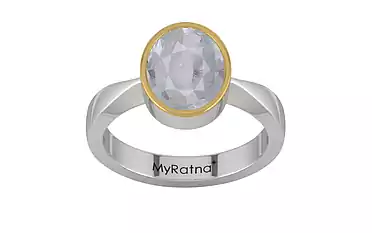 GoldCap Ceylon White Sapphire Ring Fine Quality (R9)