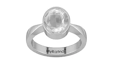 Sterling Silver Ceylon White Sapphire Ring Limited Quality (R9)