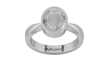 Sterling Silver Ceylon White Sapphire Ring Prime Quality (R9)