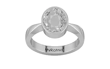 Sterling Silver Ceylon White Sapphire Ring Rare Quality (R9)