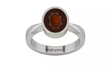 Sterling Silver Hessonite Garnet Ring Fine Quality (R9)